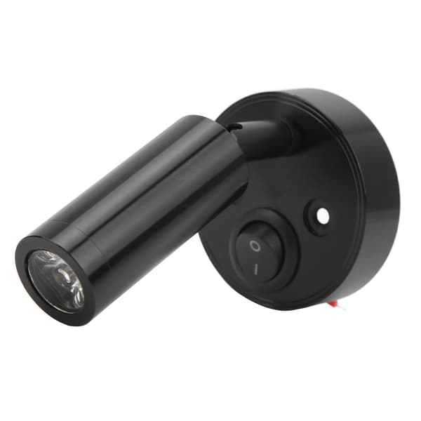 12-24V 3W LED Læselampe Soveværelse Sengelampe Krom Aluminium Legering til Båd RV SUV Trailer Sort Varm Hvid