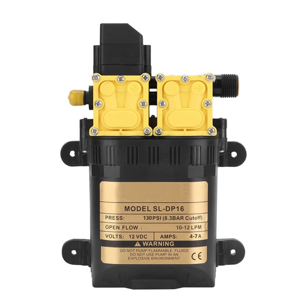 12V Högtrycks dubbelhuvud membranvattenpump elektrisk vattensprutpump