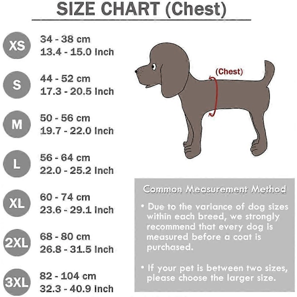Hundtäcke Hundjacka för Hundar Valp, Vadderad Vändbar Design Väst Regnjacka, Brun, Xxxl (Bröst: 88-104cm, Rygg: 57cm)