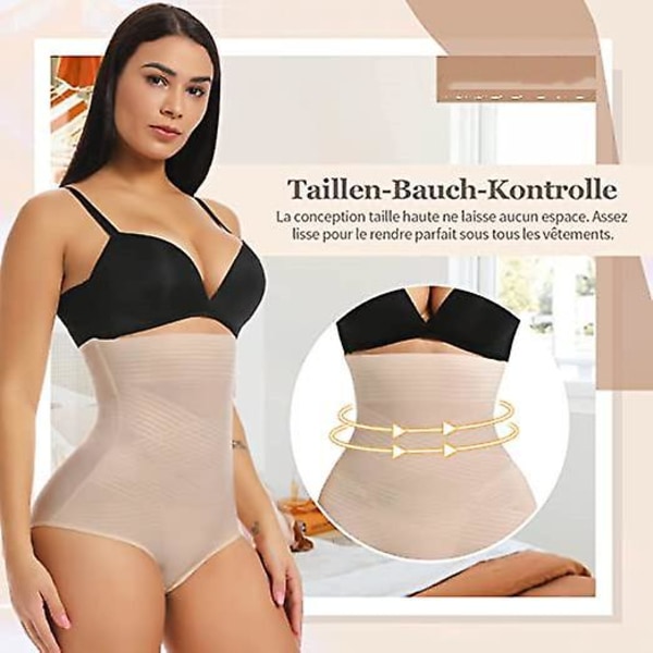 Høy midje slankende shapewear truser - svart beige, usynlig og komfortabel