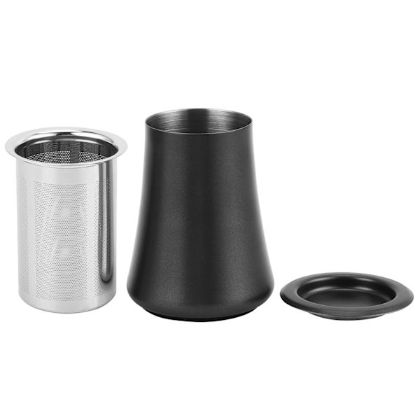 Kaffepulversigte 304 rustfrit stål pulversigtebeholder hjemmefilterkop sort