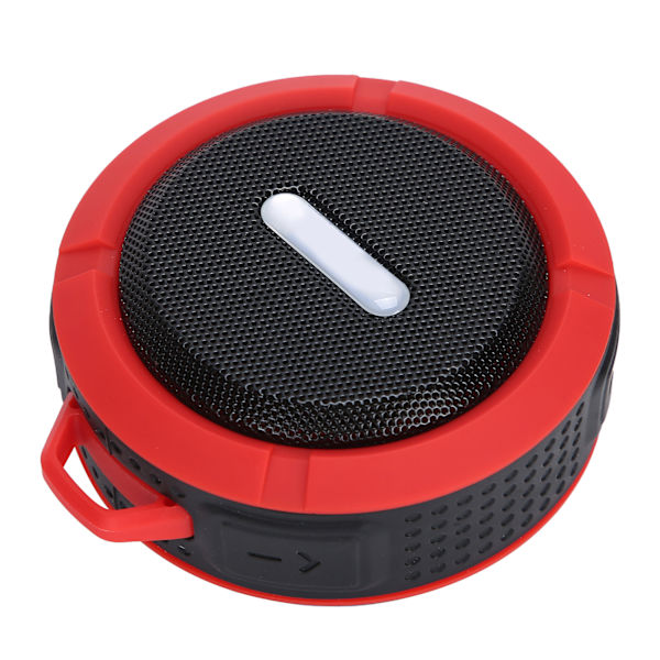 C6 Bluetooth-högtalare med sugkopp karbinhake vattentät mini-subwoofer för utomhussporter röd