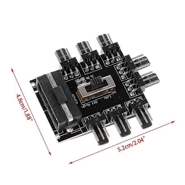 Pc Ide Molex 1 - 8-suuntainen jakaja jäähdytystuulettimen keskitin 3-nastainen 12 V virtapistokesovitin