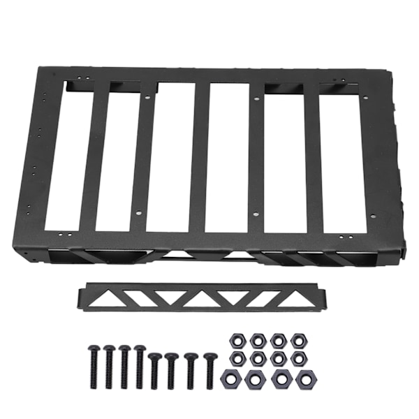 RC-biltaksbagagehållare för 1/10 fjärrkontroll Crawler Car Universal Metal Luggage Carrier Svart