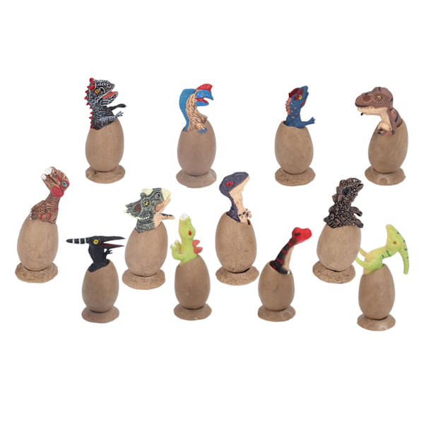 Dinosaurieägg Leksaker 12 Sorter Livsliknande Simulering Design Utbildande Kläckande Dinosaurie Leksaksmodell för Över 3 År Gamla