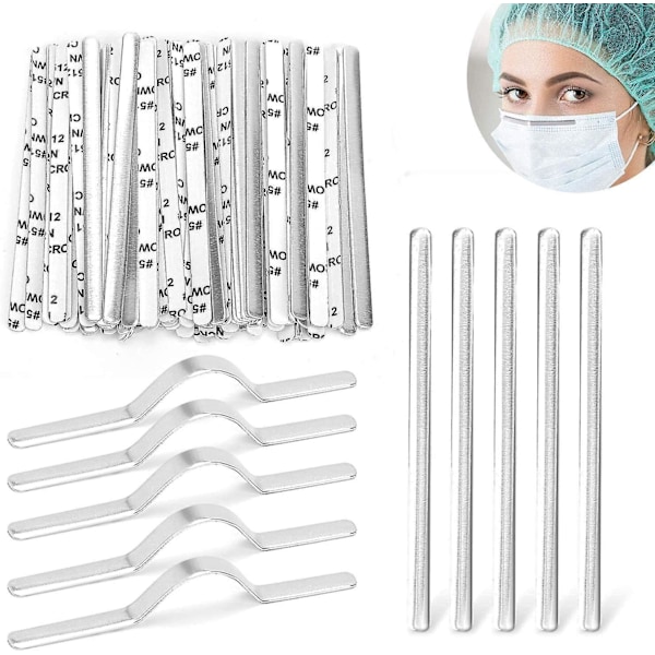 50pcs Metal Nose Bridges Holder for DIY Sewing Masks - 9cm Anti-Fog Nose Clip for Protective Masks