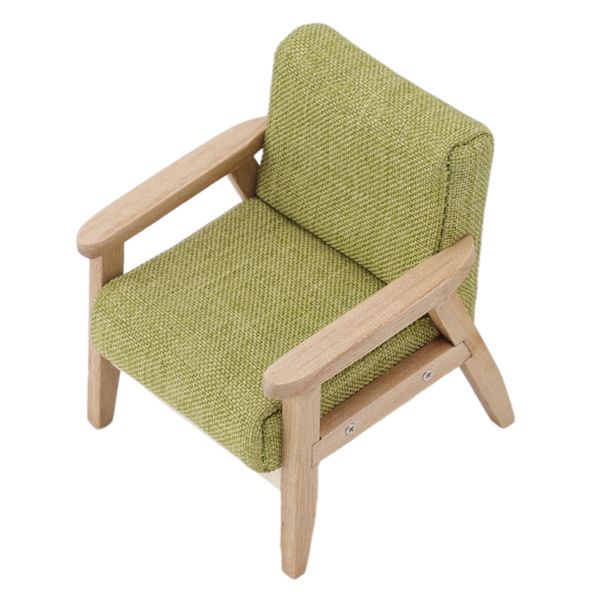 Dockhus Soffa 1:12 Dockhus Miniatyr Japansk Stil Enstaka Tyg Fåtölj Soffa Vardagsrum Möbler Dekoration Gräsgrön