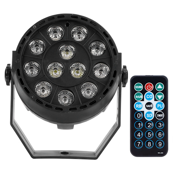 12 LED-brikker Spotlight RGB Lydkontroll Scenelys med Fjernkontroll for Fest KTV EU 90-240V