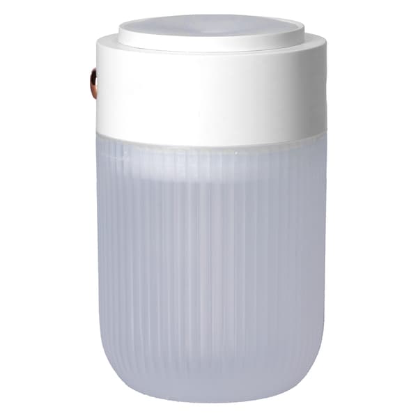Cool Mist Luftfugter Mini Bærbar 250 ml USB Ultra Stille Diffuser med Farverigt Natlys Hvid
