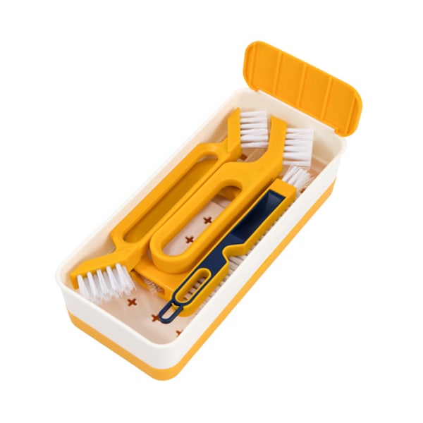 Gas Stove Cleaning Wire Brush Multifunction Gap Brush Set Kitchen Tools Supplies Yellow 4Pcs