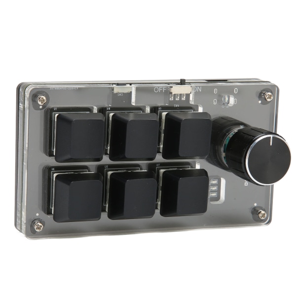 Mekanisk spelknappsats 6 tangenter 1 knopp Liten USB trådlös Dual Mode OSU-tangentbord Gör-det-själv programmerbart tangentbord
