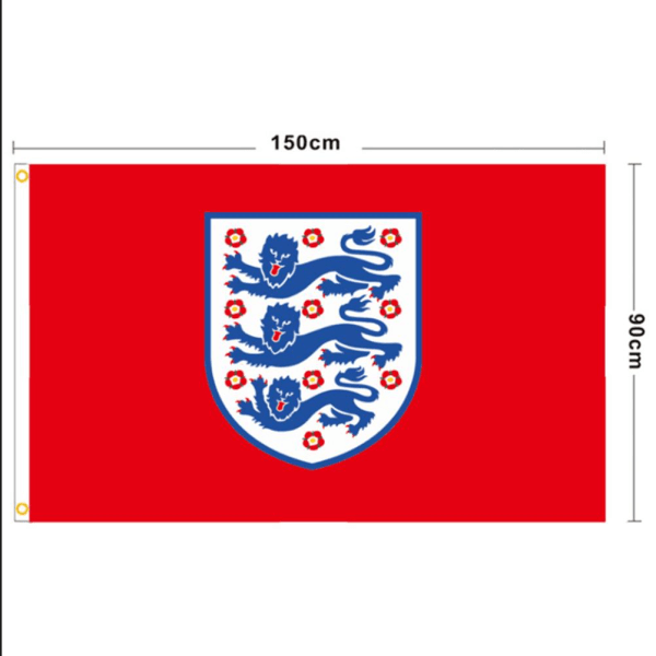 England Officiel 3 Europæiske Cup Fodbold Kæmpe Flag 90x150cm Velegnet til Pubber Huse Fester