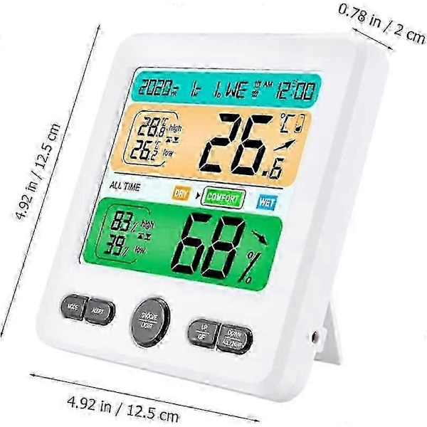Hygrometer klocka humidistat hydrometer för fuktighet digital temperatur hemverktyg för inomhus elektrisk fuktmätare temperatursensor Monitor elektr