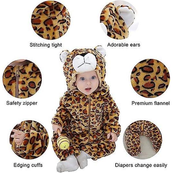Hupulliset baby , joissa on sarjakuvaeläinkuviointi, baby ja tytöille (Leopard, koko 90)