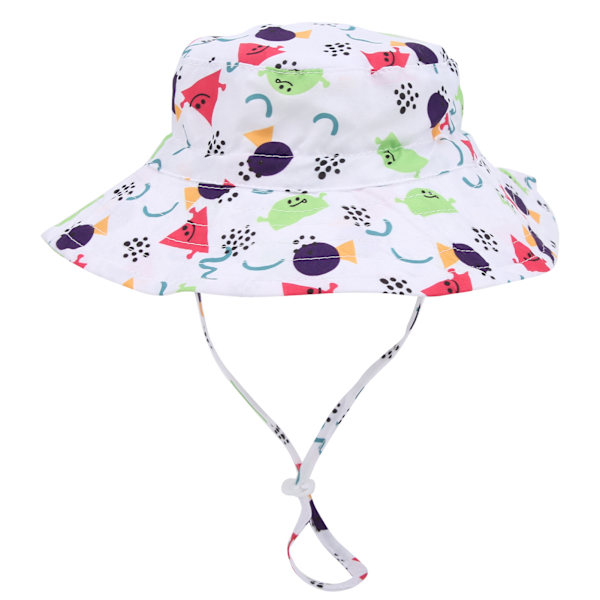 Justerbar strandhat med spand, unisex baby dreng pige udendørs børnespand hatrød trekant S