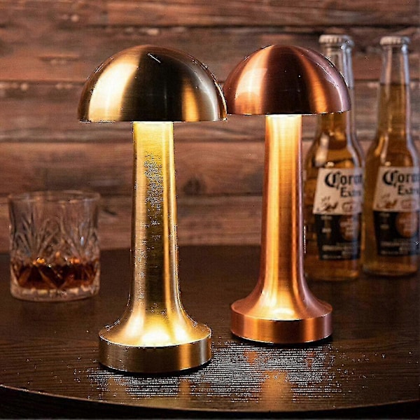 LED Bordlampe Berøringssensor Oppladbar Skrivebordslampe Soverom Restaurant Bar Dekor - JRCN Dumbbell Gull