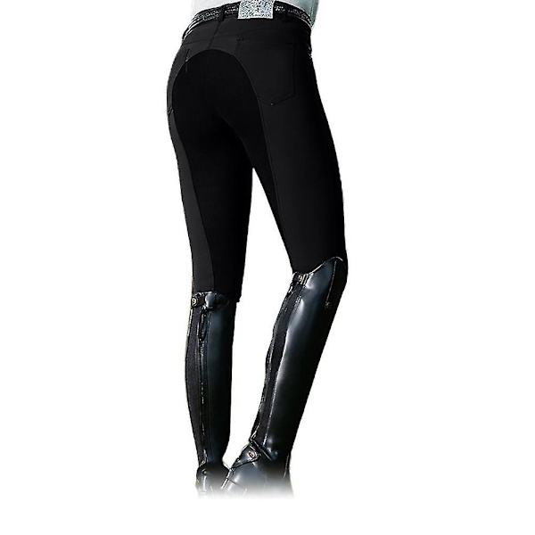 Hög midja Skinny ridbyxor för kvinnor, perfekt för hästkapplöpning XL Svart