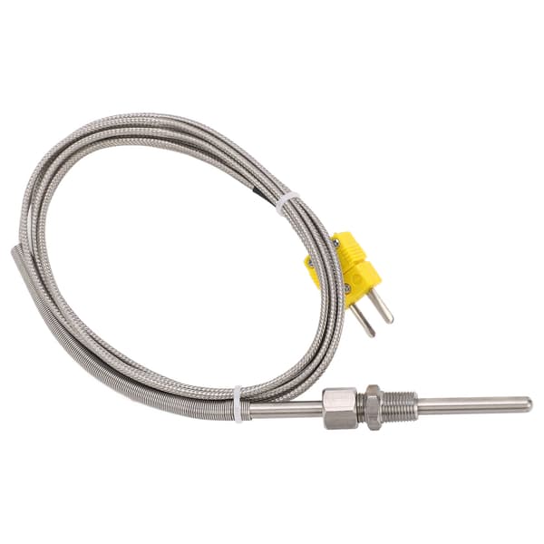 K-typ termoelementsensor 1/8 NPT 80 mm temperatursond gul kontakt -100 till 1250 ℃