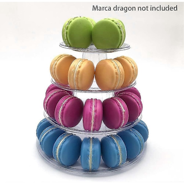 4-lags Klar Rund Macaron Display Stand til Bryllup, Fødselsdag, Macarons, Desserter, Kager