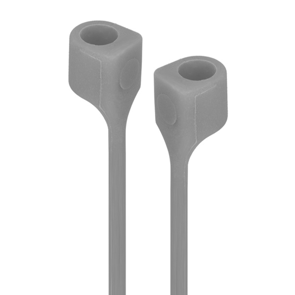 Dubbel magnetisk silikon anti-förlorad öronpropp slinga rem snöre sladd för Airpods grå