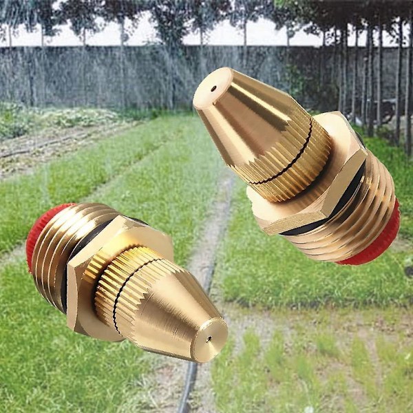 Justerbar messingdyse for hageslange - 2 stk, 1/2 tommer (DN15) - Tilbehør for hagearbeid og landbruk