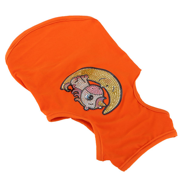 Mjuk och andningsbar hundtröja med strass, målad husdjurspyjamas, ärmlös valpsweatshirt för hundar som bär orange L