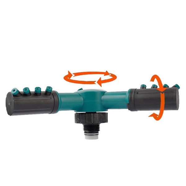 Stor automatisk plensprinkler av plast med roterende tre spindler