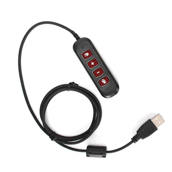 H901 USB-kontakt QD-kabeladapter Justerbar volym Callcenter-headset-adapter för 3,5 mm headset-utrustning Röd