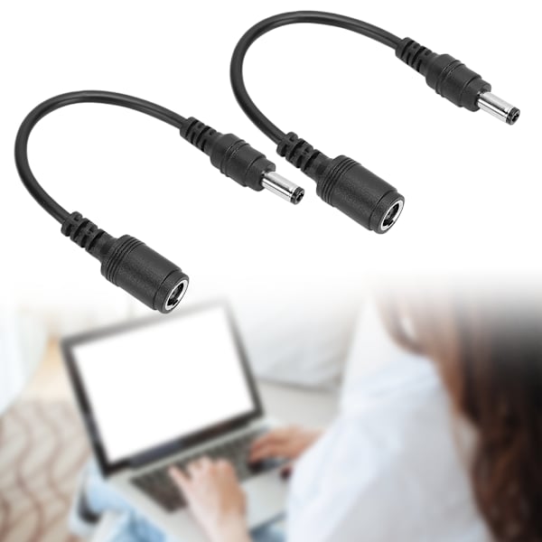 2 stk DC strømoplader adapter konverter 7,4x5,0 mm hun til 5,5x2,5 mm han til HP bærbar computer