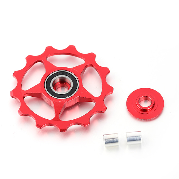 Alumiininen maantiepyörän ohjainpyörän laakeri Derailleur-pyörän ohjainrulla (punainen, 13T)