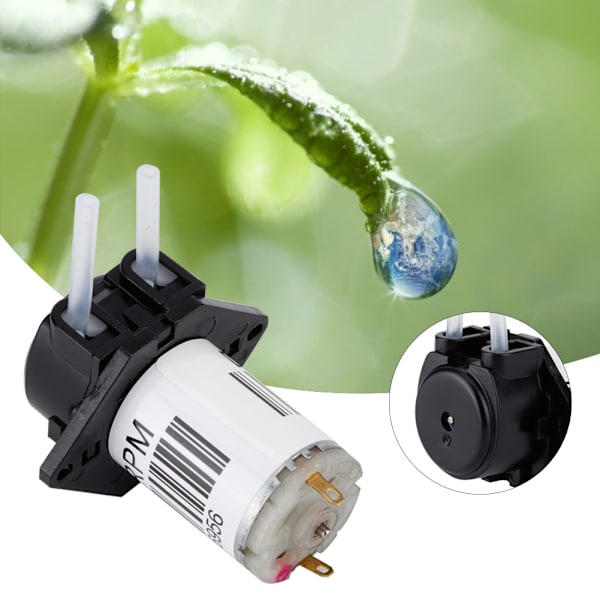 Svart platt mini peristaltisk pump silikonrör självsugande vattenpump för experimentanalys (12V)