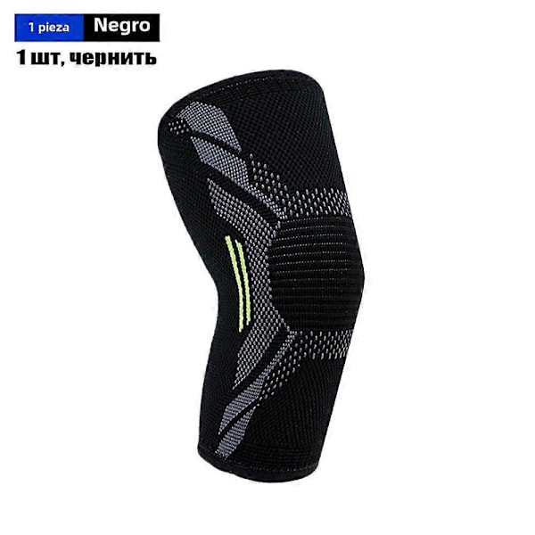 Stickade Knäskydd i Nylon för Sport, Hög Kompression, Förebygger Ledvärk för Tennis, Golfare, Tendinit, Artrit 1 Styck - Svart M (25-30CM)
