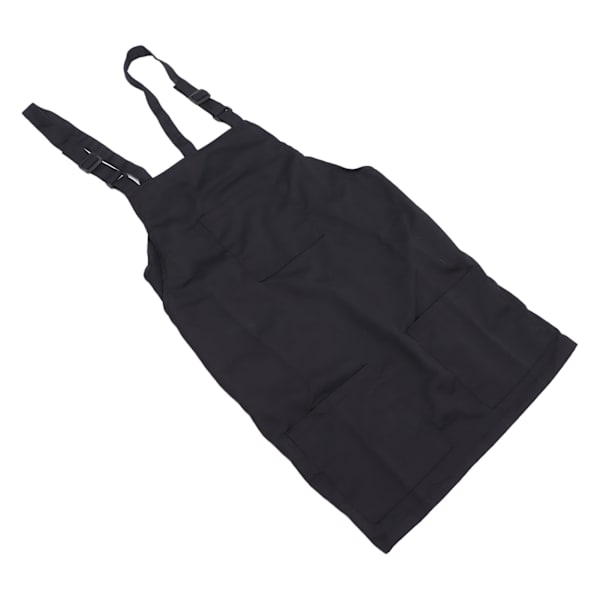 Kök Förkläde Svart Förkläde Polyester Fickor Justerbar Rem Unisex Förkläde för Hem Kommersiell Kaffebutik Restauranger