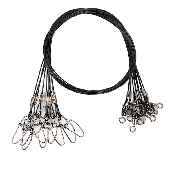 Fiskewire Line Leash Anti Bite Stål Fiskewire Stål Wire Leader med Rullende Svirvelsort