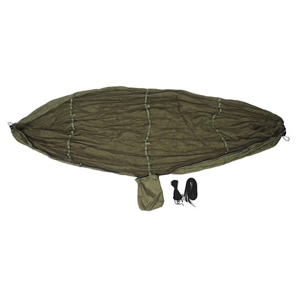 Campinghängmatta med nät 210T nylontyg Anti Fall Fällbar Mörk OD Grön 440,9 lb Bärbara hängmattor för utomhusresor