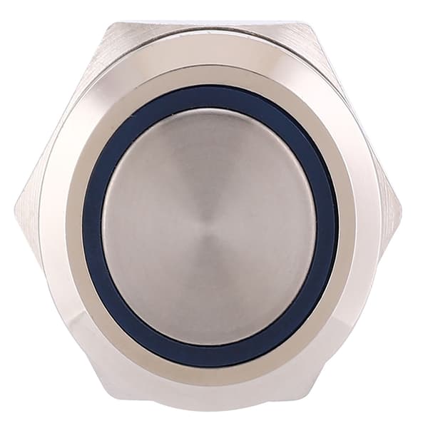 2 stk. DC12-24V IP65 22mm Ring Reset-knapp 6-Pin Trykknappbryter Tilbehør Blå