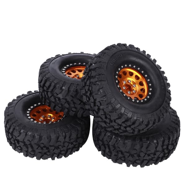 4st RC Universal Crawler Gummidäck Metallfälg RC Biltillbehör