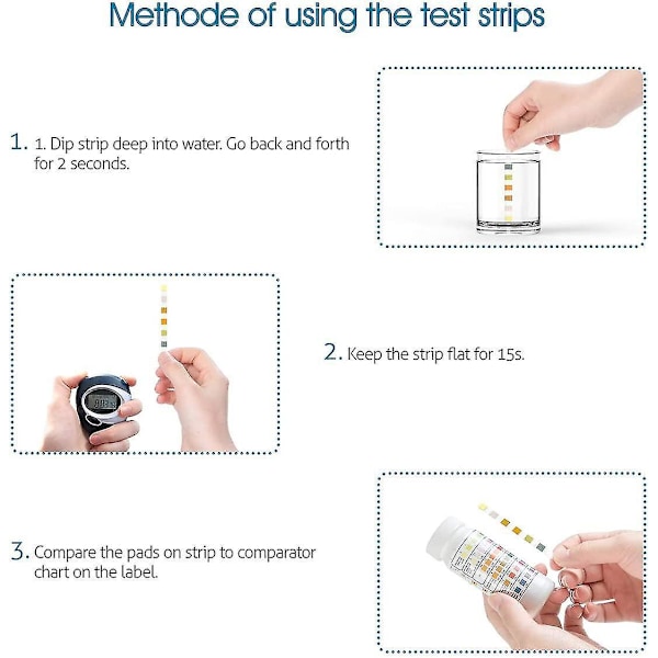 Pool og Spa Teststrips, 6 I 1 Vandkvalitetstest, Generel Kemisk Tester 50 Stk