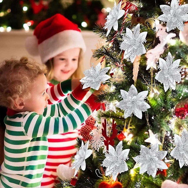 2025 Lämplig 12st 14cm Julstjärna Julblomma Konstgjord Julstjärna