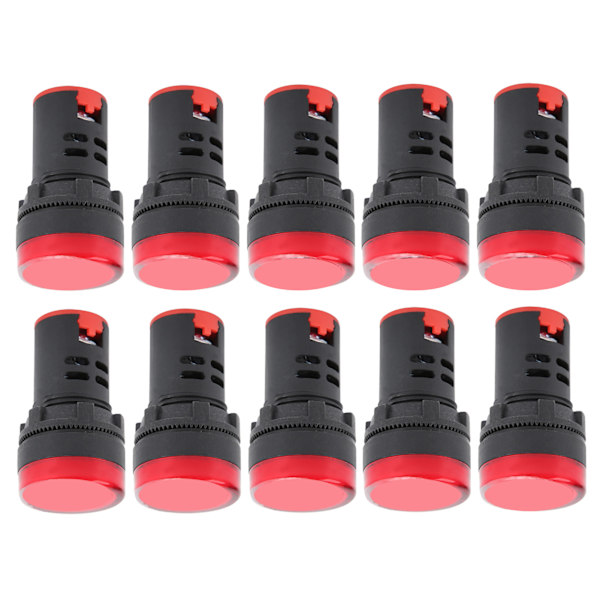 10PCS AD16-22DS Hög ljusstyrka Röd LED-signallampa LED-indikatorlampa för signalindikation AC/DC110V