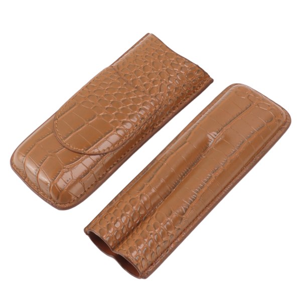 Cigar Case Soft Touch Slitstarkt Bärbart Läder Cigarrhållare för Resor Utomhus