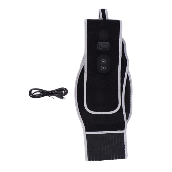 Värmebälte elektrisk 3 lägen bärbar svart värmeterapimassageapparat med USB kabel för kramp i midjan ryggsmärta
