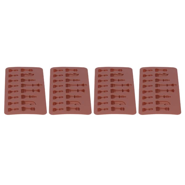 4 STK Sjakkform Silikonform Sjokoladekakform for DIY-baking