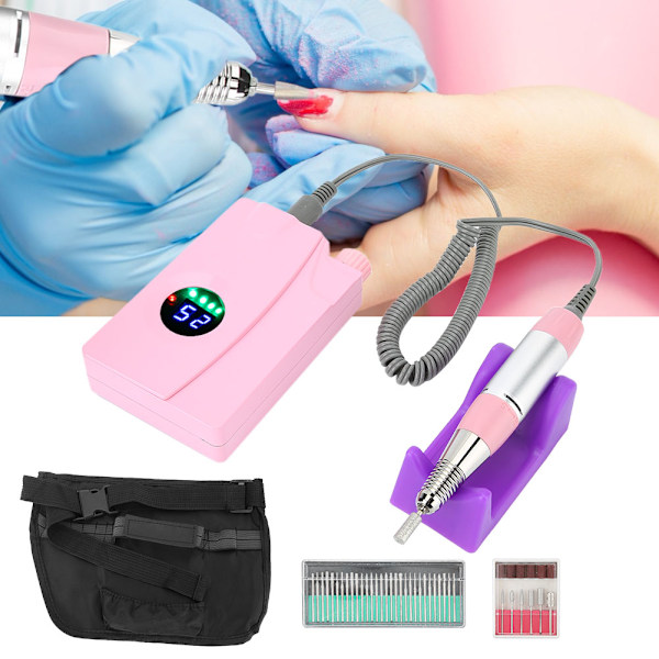 Professionel negleboremaskine elektrisk neglefil poleringsmanicureværktøj 100-240VAU-stik