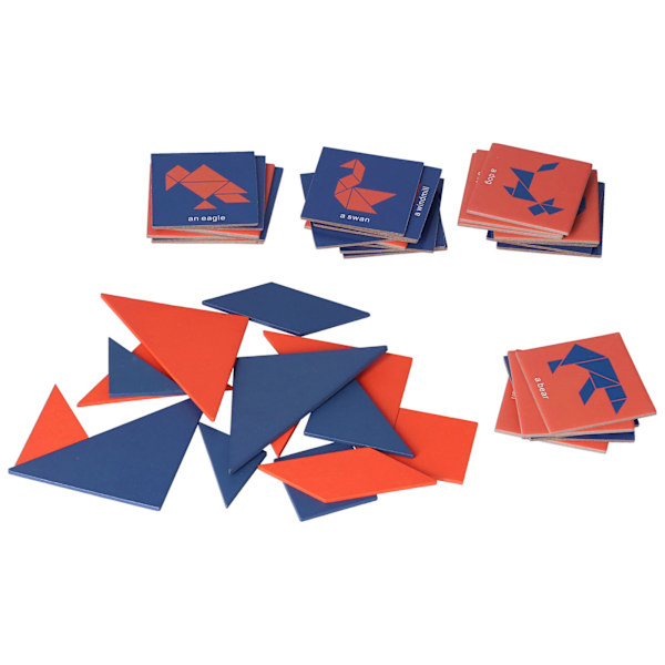14 stk. Tangram til børn - Stimulerer potentiale, øver hånd-øje-koordination og logisk tænkning - Små, lette DIY-tangram i lyse farver til elever - Lommetangram