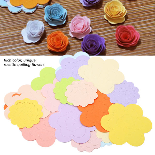 20 STK Blomdesign Färgglat pappersquilling-kit Rosett Blommaquilling-papper (slumpmässig färg)