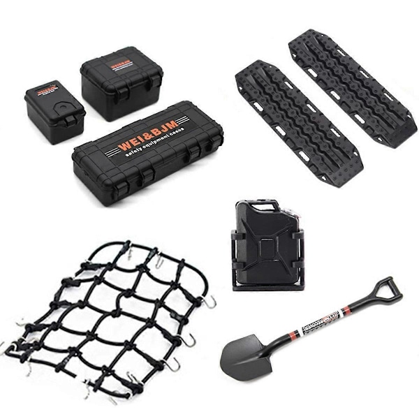 8 kpl Simuloitu matkalaukku Matkatavaraverkko Lapio TRX4 1/10 RC-autolle Oranssi