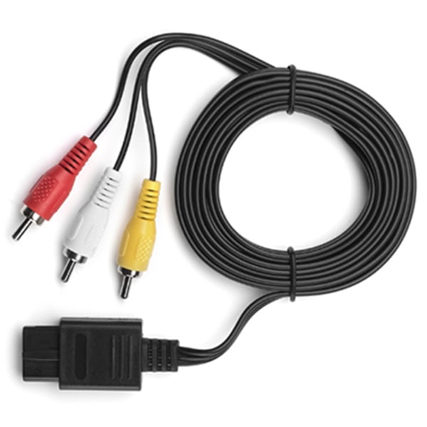 Standard AV-kabel 5,9 fot lengde 3 farger hannstål kobber fleksibel lyd- og videokabel for N64 NGC