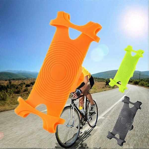Cykeltelefonhållare Cykel Smartphone Fäste Halkfri Design Ultralätt Mjuk Elastisk Universal Orange Stor