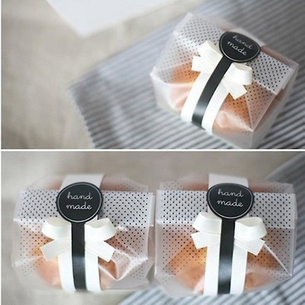 100 stk. Cookieposer Gennemsigtige Plastikposer Slikposer Gaveposer til Mini Loaf, Bundt Kage, Varm Kakao